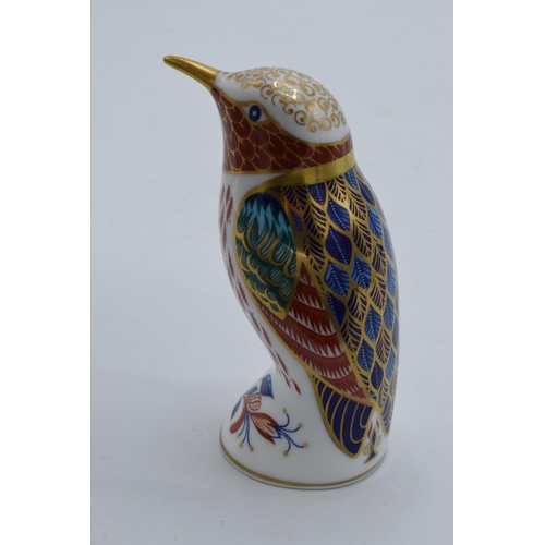 92 - Royal Crown Derby paperweight Hummingbird, first quality with gold stopper.