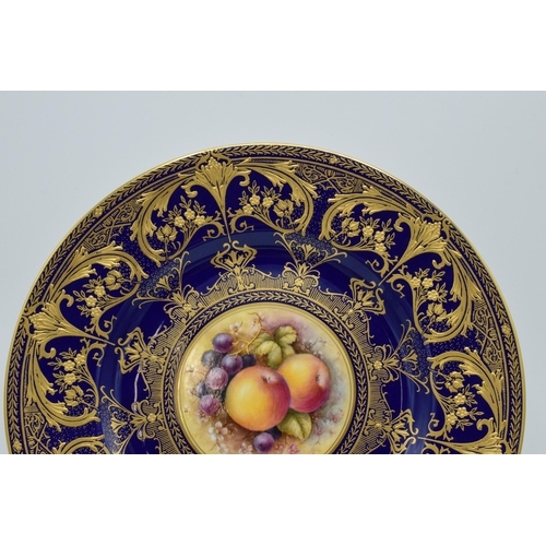 95 - Royal Worcester cabinet plate decorated with a hand painted fruit scene signed 'S Weston', with rich... 