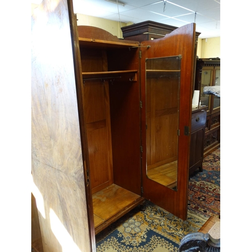 A 1950 S Art Deco Style Quarter Veneered 2 Door Wardrobe 77 High