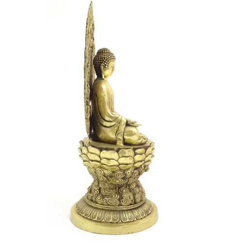 Öffnender Lotus mit Buddha Räucherschale Räucherstäbchen Bronze 