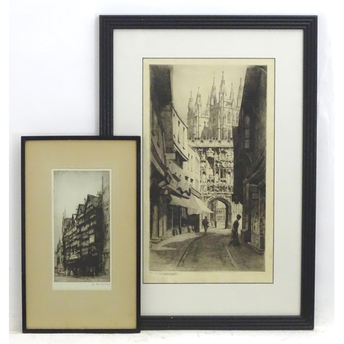 48 - After Theodore Irving Dalgliesh (1855-1941), c. 1910, Etching, Mercery Lane, Canterbury. Signed in p... 