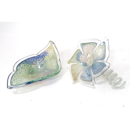 16 - Two items of studio art glass. Each approx. 9