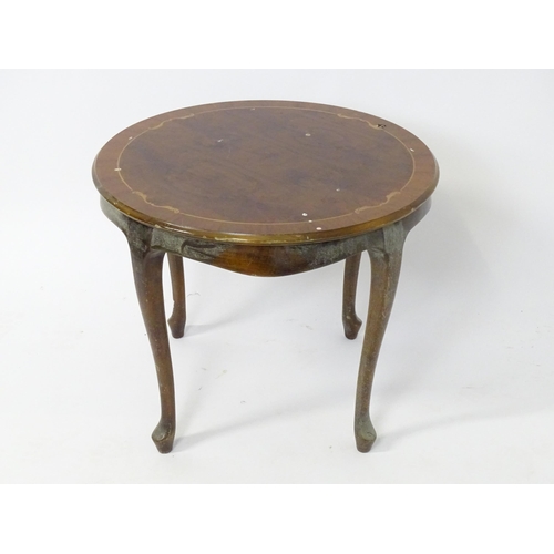 19 - A late 20thC inlaid occasional table. Approx. 21 1/2