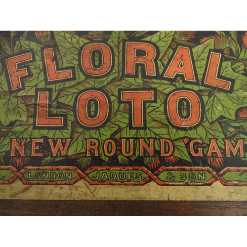1390 - Toy: A Victorian game Floral Lotto by Jaques & Son, London. Contained within original wooden box wit... 