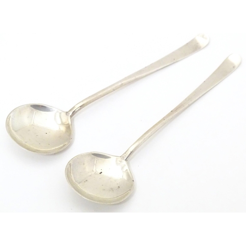 360A - Two Art Deco silver preserve / jam spoons hallmarked Sheffield 1923, maker G & C. Approx. 5 1/4