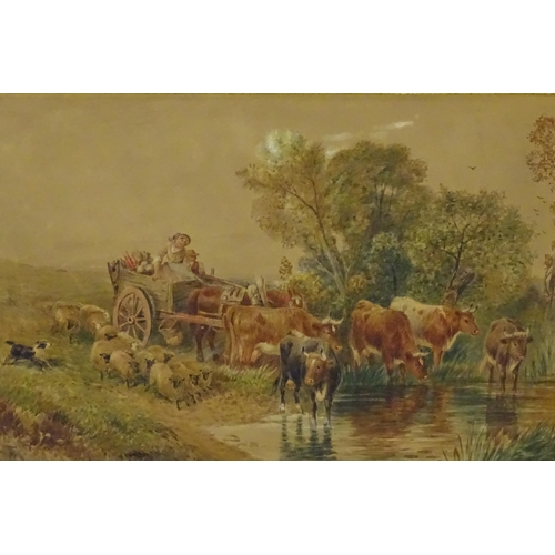 1156 - After Myles Birket Foster (1825-1899), Early 20th century, Watercolour, Returning from the Market, A... 