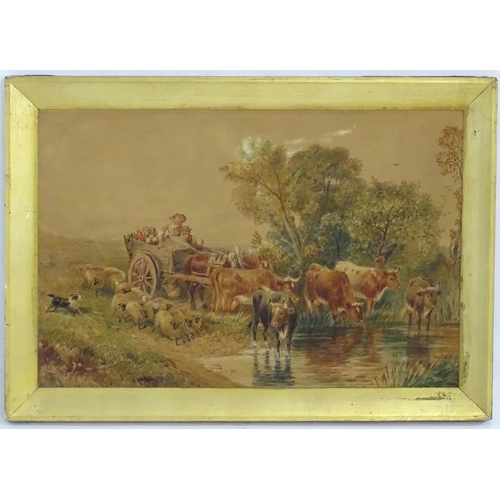 1156 - After Myles Birket Foster (1825-1899), Early 20th century, Watercolour, Returning from the Market, A... 