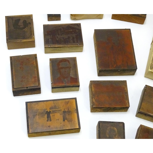 974 - A quantity of mid 20thC printing blocks to include photographic printing blocks documenting a Christ... 