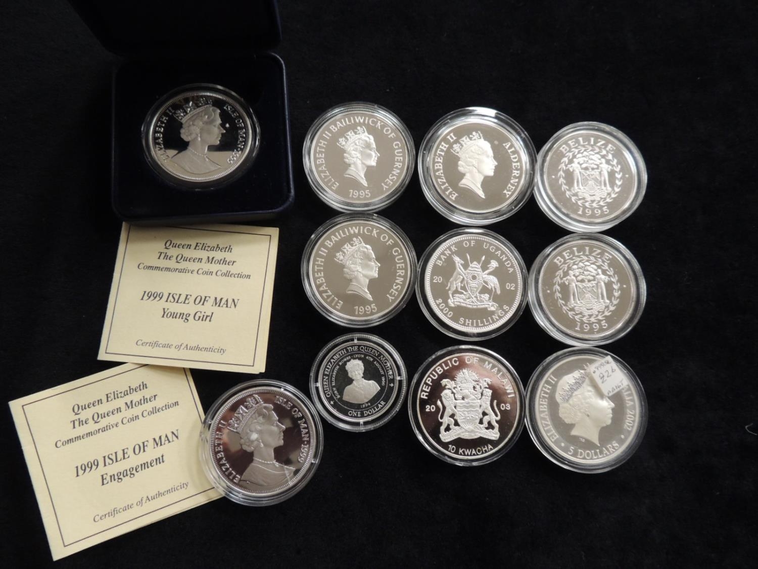 HM Queen Elizabeth the Queen Mother commemorative silver coin collection consisting of thirtyeight