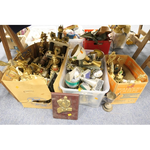 138 - Large mix of presentation trophies, mainly Karate and snooker (3 boxes)