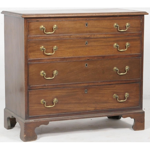 765 - George III mahogany small chest of drawers, circa 1780, the top with a moulded edge over four gradua... 