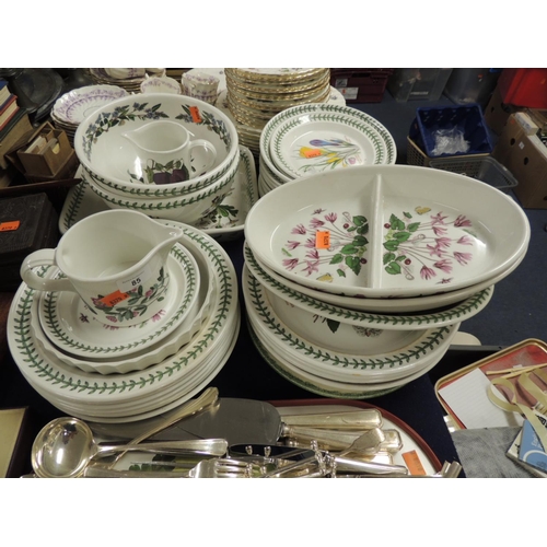 85 - Botanic Garden dinner wares; also a Poole Pottery plate and two Portmeirion pottery plates