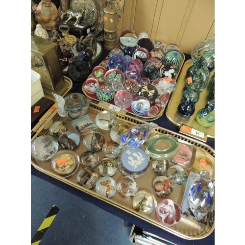 63 - Good collection of glass paperweights including a Mdina weight and a Mtarfa large snail weight (2 tr... 