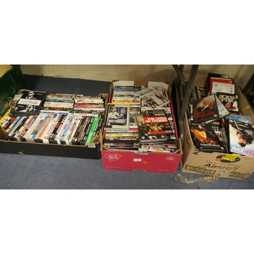 9 - Three boxes of DVDs