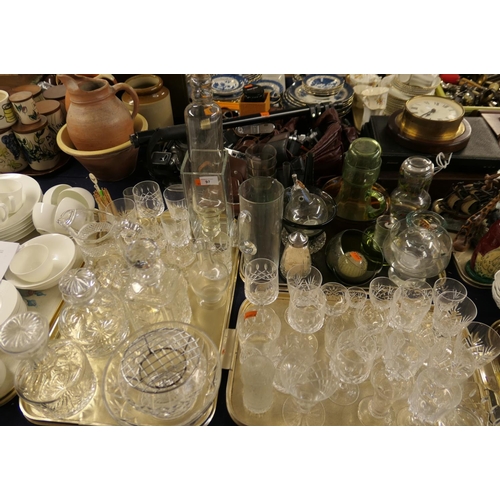 97 - Mixed glassware including an Edinburgh Crystal decanter, two further decanters, mixed pedestal glass... 