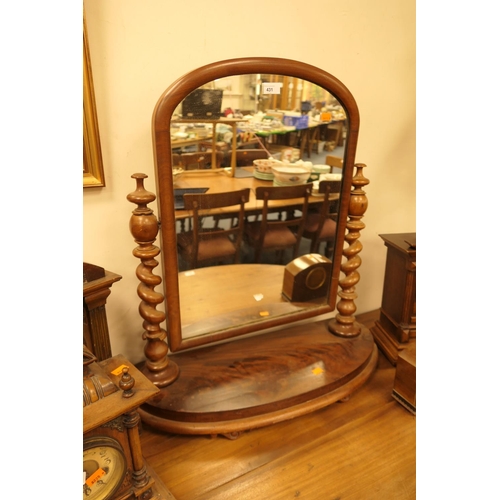 431 - Victorian mahogany barley twist dressing table mirror