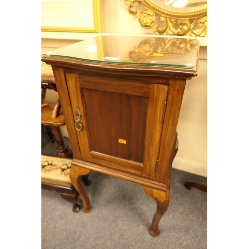 447 - Late Victorian walnut bedside cabinet