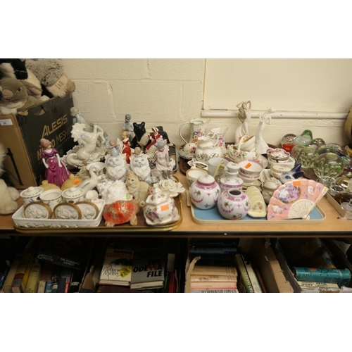27 - Quantity of ornamental porcelains and china including Compton and Woodhouse china fans (4 trays)