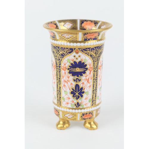 19 - Royal Crown Derby imari spills vase, circa 1929, pattern 1128, straight sided form with beaded horiz... 