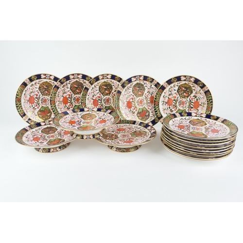 42 - Crown Derby Porcelain imari part dessert service, circa 1878-1884, decorated in pattern 198, compris... 