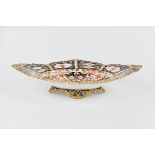 5 - Royal Crown Derby imari sweetmeat dish, circa 1890,  pattern 6299, of lobed form, raised on a pierce... 