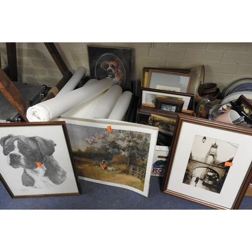 18 - Mixed items including framed decorative prints, unframed prints, some signed