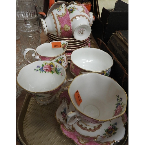 28 - Royal Albert Lady Carlyle pattern china tea set (21)