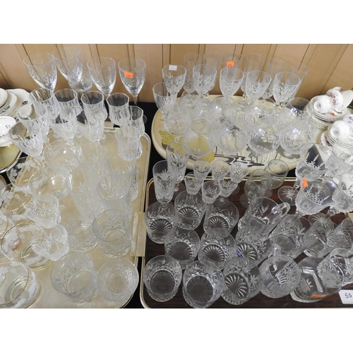 55 - Quantity of cut and moulded pedestal glassware including Edinburgh Crystal scotch glasses