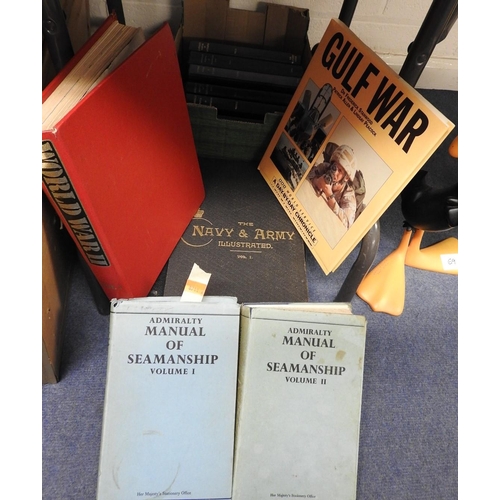 70 - Navy & Army Illustrated, Vols. I, II and III; HMSO Manual of Seamanship, Vols I and II; also a small... 