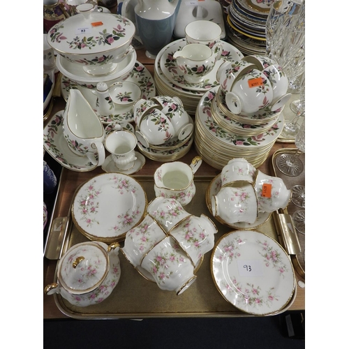 93 - Wedgwood Hathaway Rose pattern china dinner and tea service; also Royal Albert Victoriana Rose patte... 