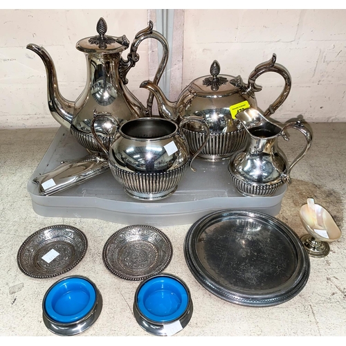 473 - An EPBM 4 piece tea service; other items of silver plate