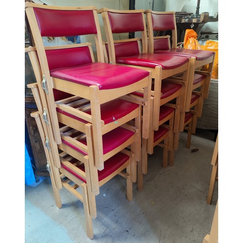 769A - A set of 12 light wood modern chapel chairs