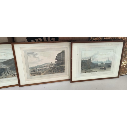 113 - An early 20th century set of 6 hand coloured stippled engravings:  Anglesey scenes