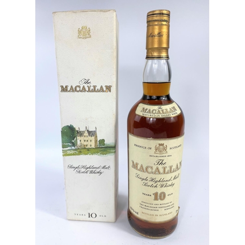 199 - A boxed bottle of The Macallan single Highland Malt Scotch whiskey aged 10 years old 75cl 40% vol