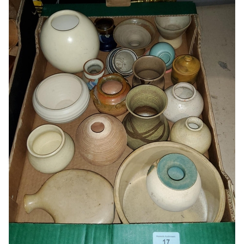 17 - A selection of various studio pottery pieces, bowls, pots etc