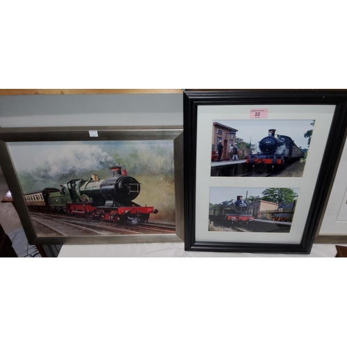 22 - Six railway prints; 5 railway books
