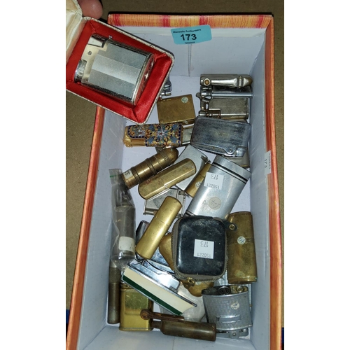 173 - Approximately 25 vintage and novelty pocket and table lighters.