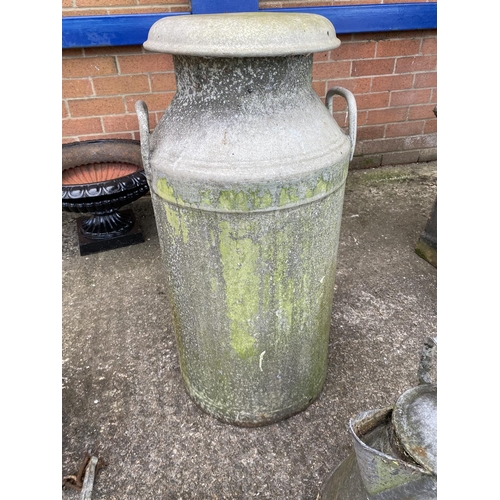 6A - A Vintage Milk Churn & other Metal ware including propeller and anchor