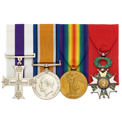 54 - WW1 8th BN Royal Scots Fusiliers Military Cross Legion d’Honneur Group of Four Medals. Awarded to Ca... 
