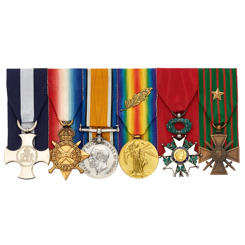 55 - WW1 Royal Navy DSC, French Legion D’Honneur, Croix de Guerre Group of Six Medals. Awarded to Lieuten... 
