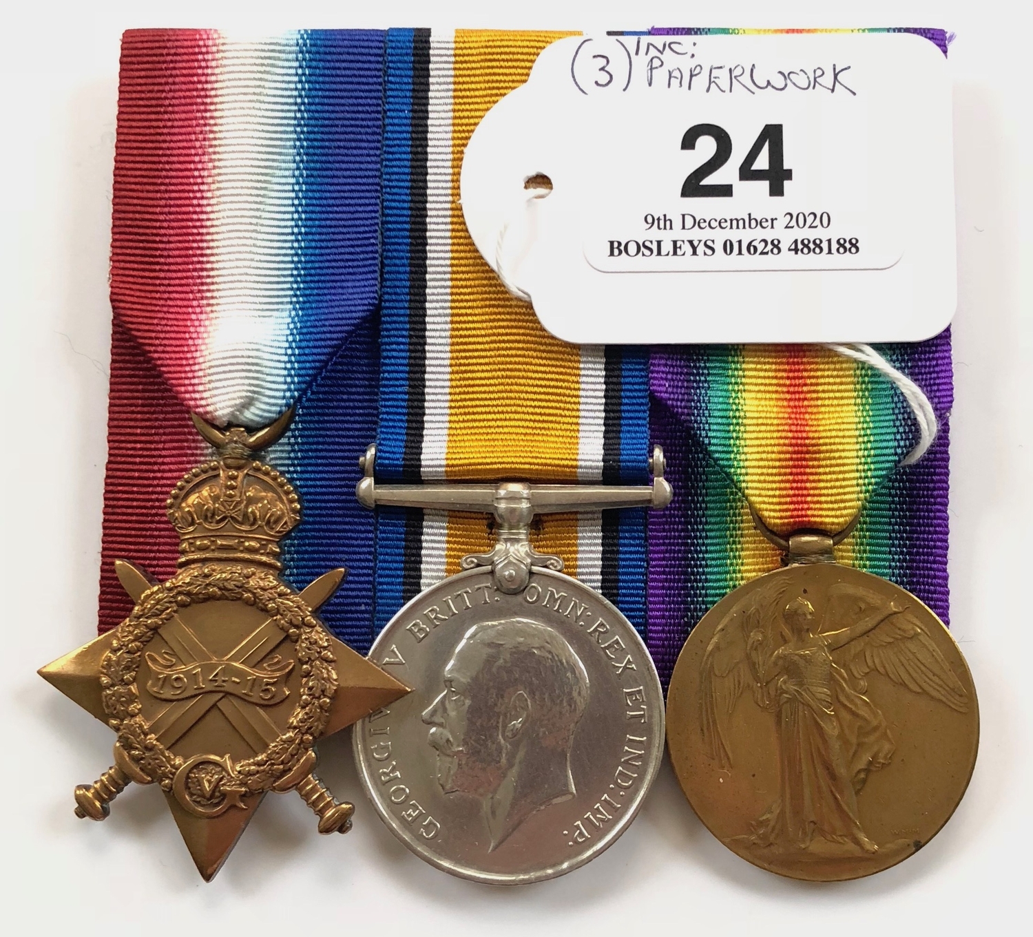 WW1 1st South African Infantry Group of Three Medals. Awarded to “PTE W