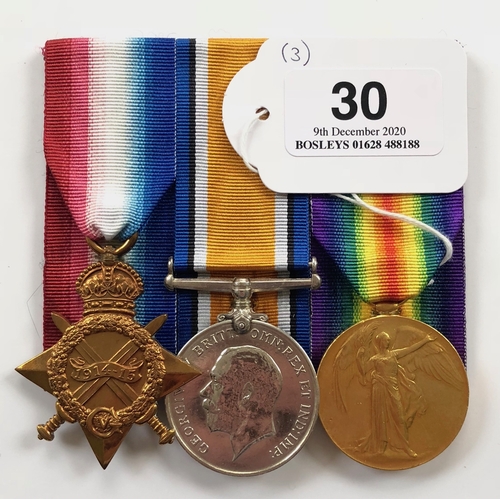 30 - WW1 Royal Navy HMS Abourkir 1914 Casualty Group of Three Medals. Awarded to “SS101858 E. CRAVEN STO ... 
