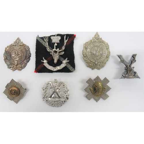 1 - Small Selection of Scottish Officer Pattern Badges consisting silvered, gilt and enamel Royal Scots.... 