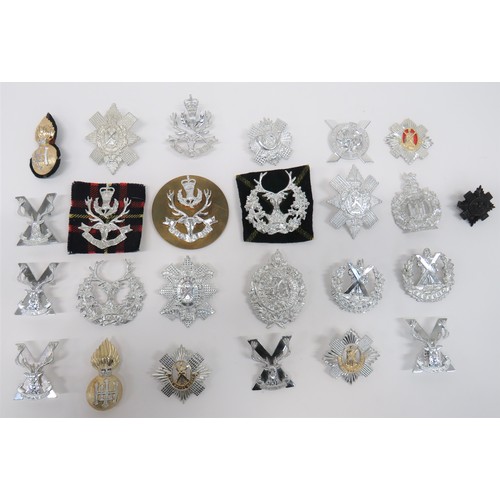 4 - Selection of Anodised Scottish Cap Badges including Gordon Highlanders ... QC Black Watch ... Highla... 