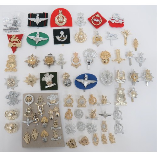28 - Selection of Anodised Cap and Collar Badges cap badges include Green Howards ... QC Royal Jersey Mil... 