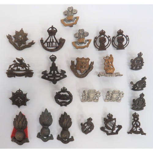 31 - Small Selection of Officer Collar Badges including KC bronzed North Irish Horse ... Pair silvered an... 