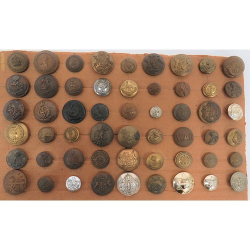 40 - Small Selection of Commonwealth Buttons including small, brass KC Hong Kong Volunteer Corps ... Smal... 