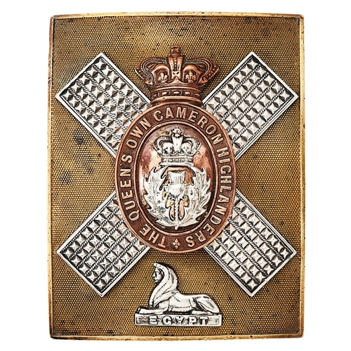21 - Scottish. The Queen's Own Cameron Highlanders, Victorian Officer's shoulder belt plate circa 1881-19... 
