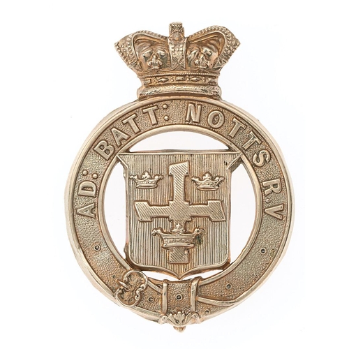 39 - Admin Battalion Nottinghamshire Rifle Volunteers post 1880 Victorian glengarry badge.   Good scarce ... 