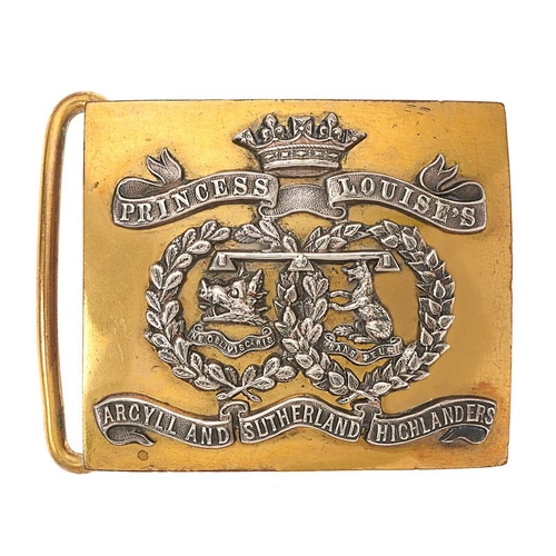 49 - Scottish. Argyll & Sutherland Highlanders post 1881 Officer's waist belt plate. Good gilt rectan... 
